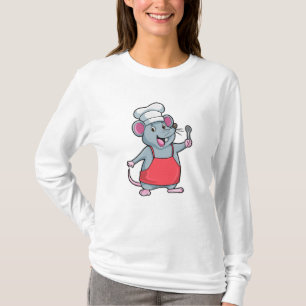 Ratte als Koch mit Cooking Schürze & Spoon T-Shirt