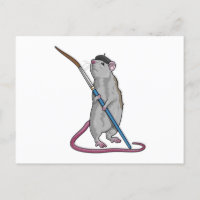 Ratte als Maler mit Pinsel