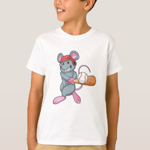 Ratte beim Baseball mit Baseballschläger und Helm T-Shirt