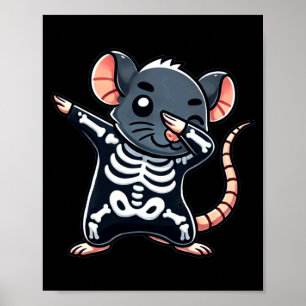 Ratte Halloween Skelett Kinder Frauen Männer Ratte Poster