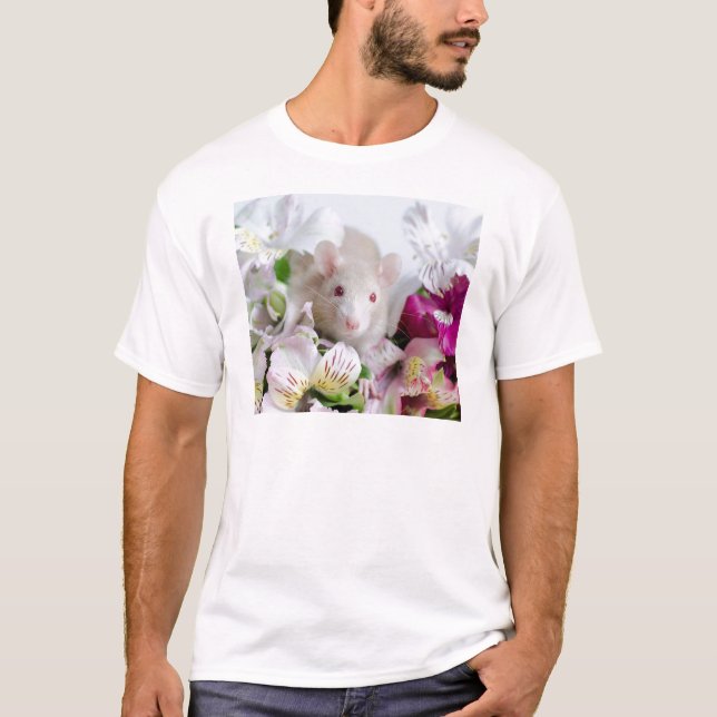 Ratte in den Blumen T-Shirt (Vorderseite)
