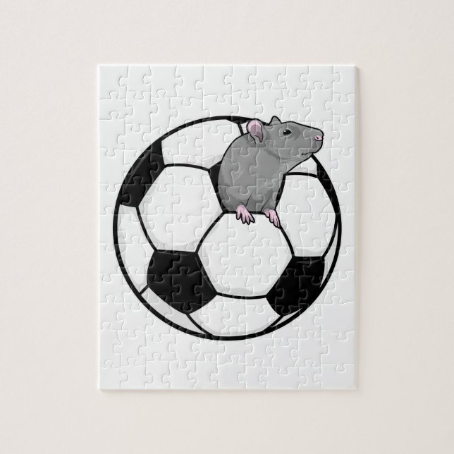 Ratte mit Fußball (Vertikal)
