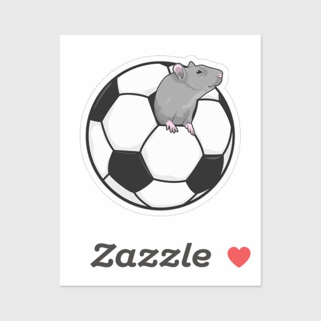 Ratte mit Fußball Aufkleber (Blatt)