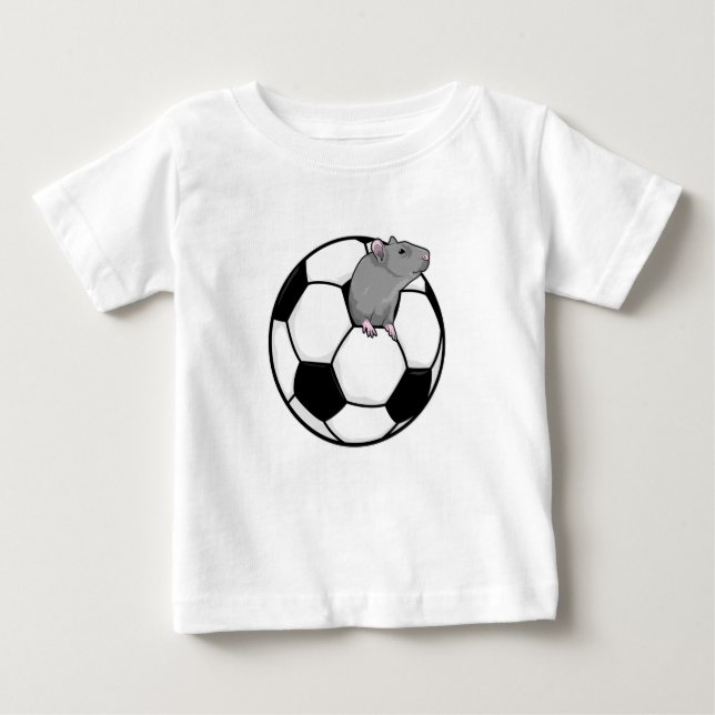 Ratte mit Fußball Baby T-shirt (Vorderseite)