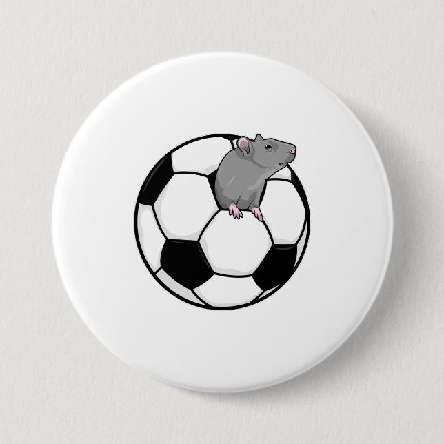 Ratte mit Fußball Button (Vorderseite)
