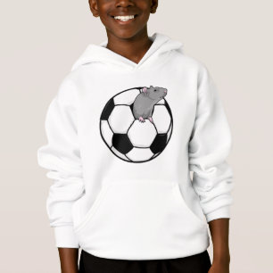 Ratte mit Fußball Hoodie