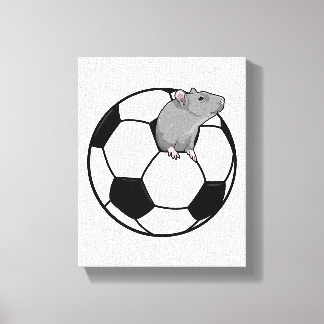 Ratte mit Fußball Leinwanddruck (Vorderseite)