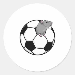 Ratte mit Fußball Runder Aufkleber
