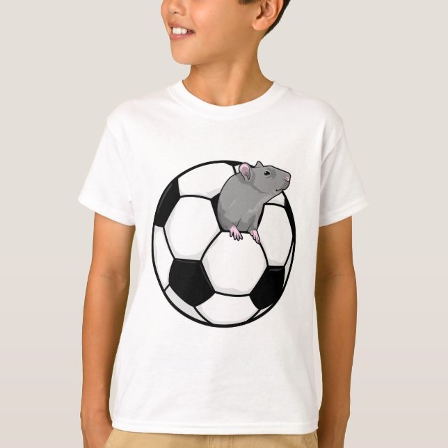 Ratte mit Fußball T-Shirt (Vorderseite)
