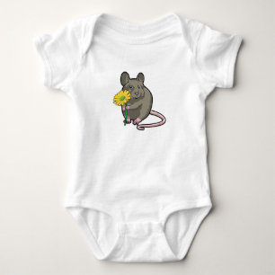 Ratte mit gelber Blume Baby Strampler