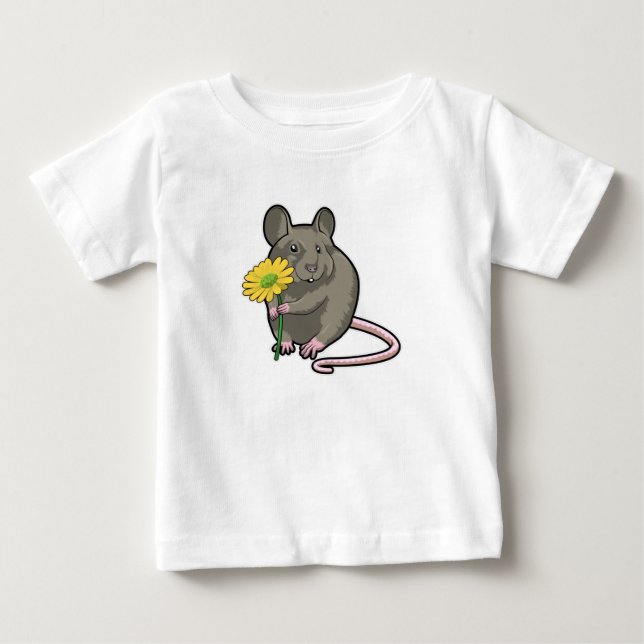 Ratte mit gelber Blume Baby T-shirt (Vorderseite)