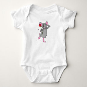 Ratte mit Rose Blume Baby Strampler