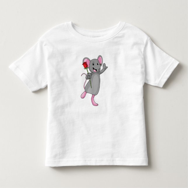 Ratte mit Rose Blume Kleinkind T-shirt (Vorderseite)