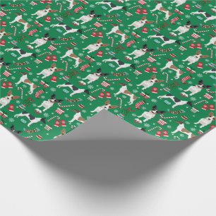 Ratte Terrier Weihnachtshunde Geschenkpapier