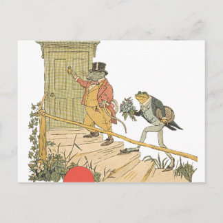 Ratte und Frosch im Tuxedo " s Blumen liefernd Postkarte