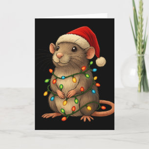 Ratte Weihnachten Pyjama Lustig Xmas Lichter Tiere Karte