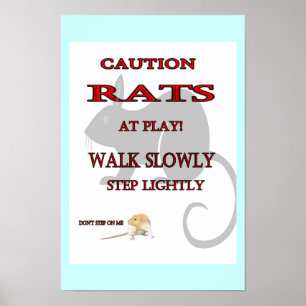 Ratten am Spiel-Plakat Poster