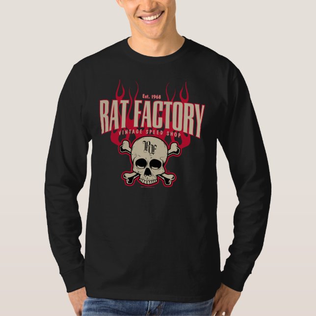 Ratten-Fabrik "Geist flammt" LS-T-Shirt T-Shirt (Vorderseite)