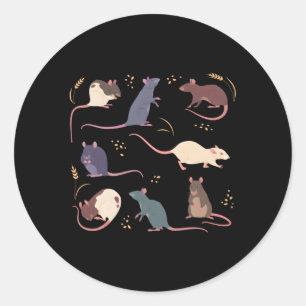 Ratten Hausmäuse Tiere Pastel Goth Runder Aufkleber