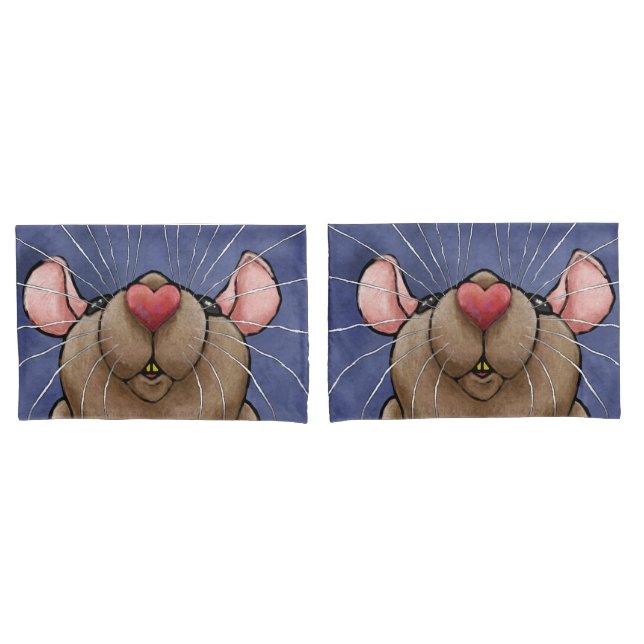 Ratten-Herz-Kissen-Hüllen Kissenbezug (Vorderseite-Set)