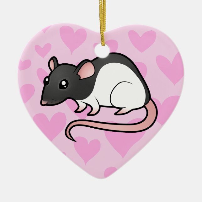 Ratten-Liebe (addieren Sie Ihre eigene Mitteilung) Keramikornament (Vorne)