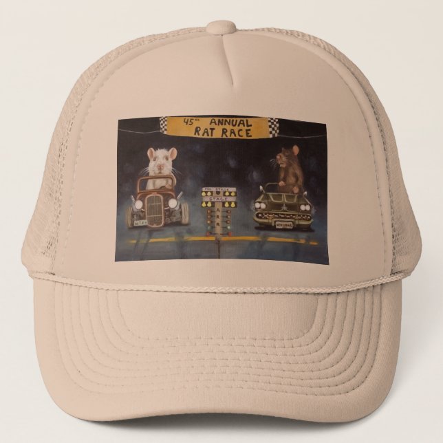Ratten-Rennen Truckerkappe (Vorderseite)