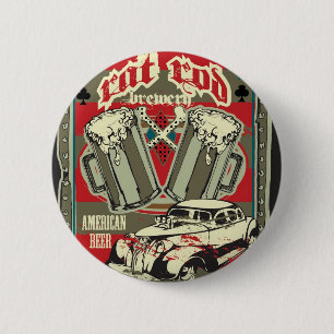 Ratten-Rod-Brauerei-Knopf Button
