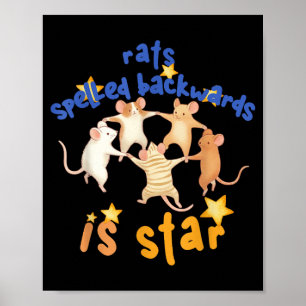 Ratten rückwärts buchstabiert ist Star Lustiges Ra Poster
