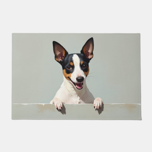 Ratten Terrier Hund Fußmatte Kunst (Vorderseite)