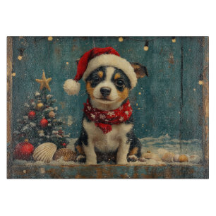 Ratten Terrier Hund Weihnachten Vintage Strand Schneidebrett