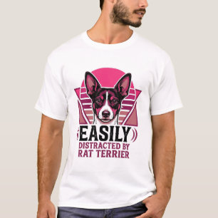 Ratten Terrier Vintage leicht ablenkbare Hundeshir T-Shirt