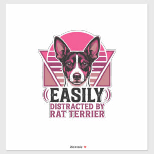 Ratten Terrier Vintage leicht ablenkbares Hundeshi Aufkleber