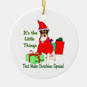 Ratten-Terrier-Weihnachtsgeschenk-Verzierung Keramik Ornament