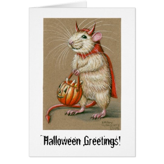 Ratten-Teufel, Halloween-Grüße! Karte