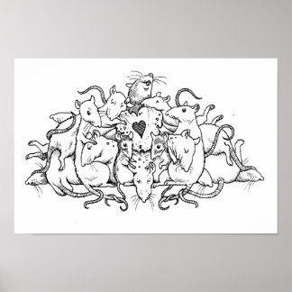Rattenhaufen mit Herzzie Poster