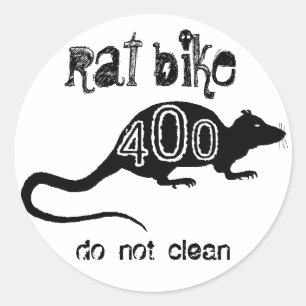 Rattenrad 400 - nicht reinigen runder aufkleber