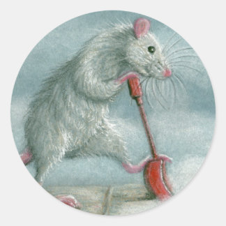 Rattenschneeaufkleber Runder Aufkleber