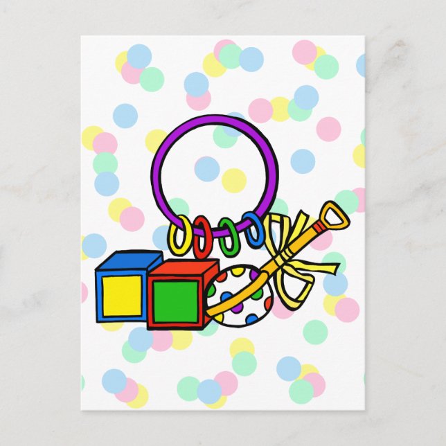 Rattles & Blocks Postkarte (Vorderseite)