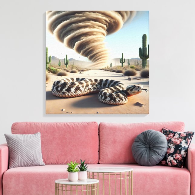 Rattlesnacht in einer Wüste ohne Staubteufel Leinwanddruck (Insitu (Wohnzimmer))