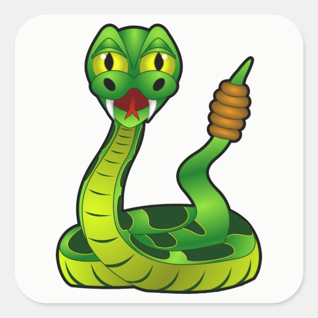 Rattlesnake Quadratischer Aufkleber (Vorderseite)