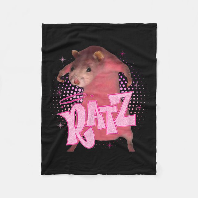 Ratz Fun Pink Mouse Rat Meme Men Halloween C Fleecedecke (Vorderseite)