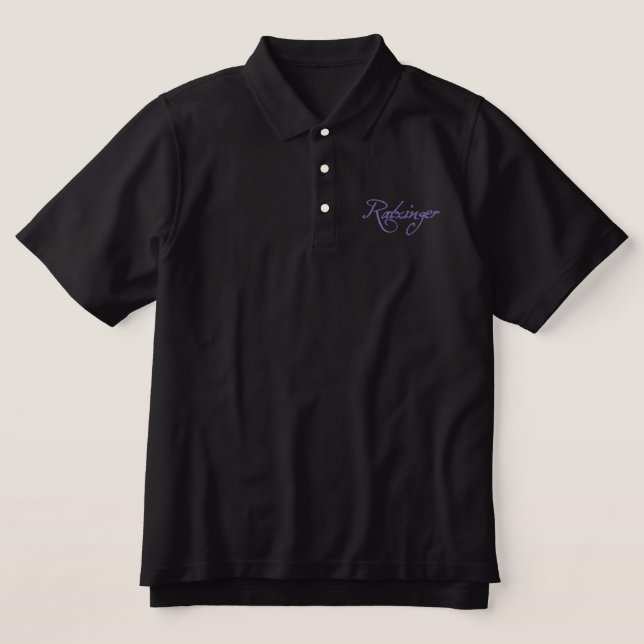 Ratzinger Poloshirt schwarz (Design Vorderseite)