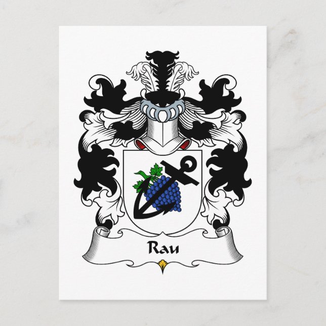Rau Familienwappen Postkarte (Vorderseite)