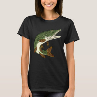 Raubfisch Angelhecht Motiv für Angler und T-Shirt