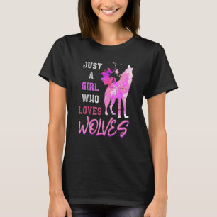 Raubtier Howling Wolf Girls farbenfroh T-Shirt