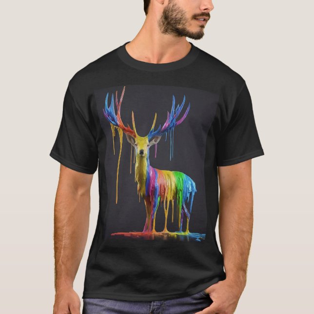 Raubtiere in Hirschfarben: Natürliche Eleganz und  T-Shirt (Vorderseite)