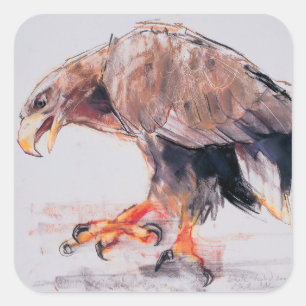 Raubvogel 2001 quadratischer aufkleber