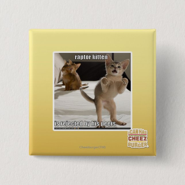 Raubvogel-Kätzchen Button (Vorderseite)