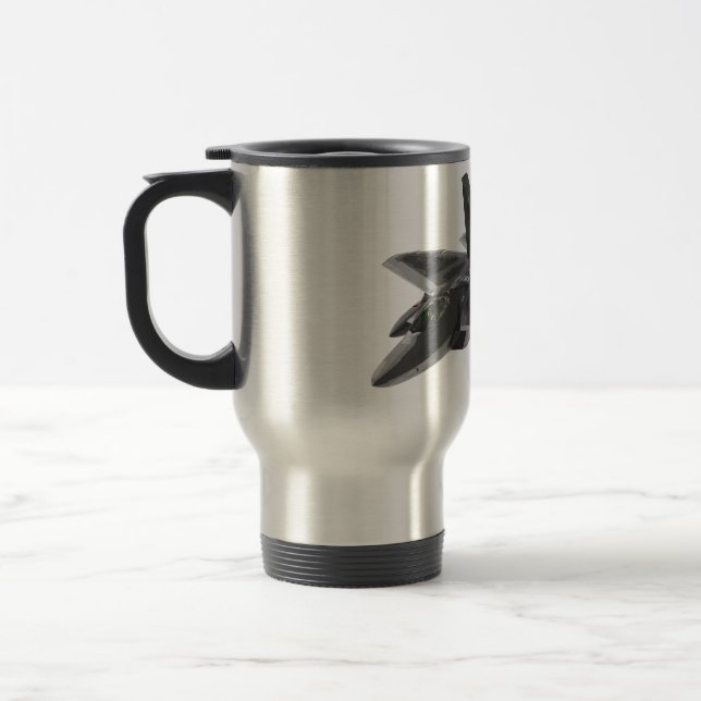 Raubvogel-Stealthy Kampfflugzeug F 22 Reisebecher (Links)