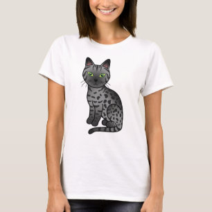 Rauch Ägyptische Mau Niedliche Zeichentrick-Katze  T-Shirt